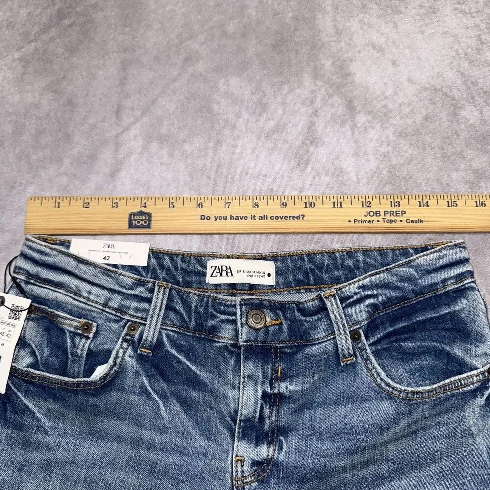 Zara Womens Skinny Fit Jeans Mid Rise Size 42 US 10 NWT - Picture 3 of 8